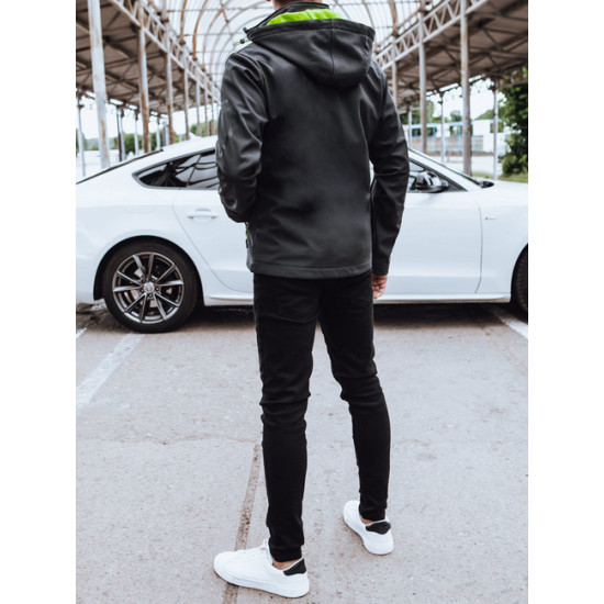 Męska ciemnoszara kurtka z kapturem Retro Kurtki i płaszcze męskie