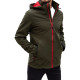 Vīriešu tumši zaļa jaka ar kapuci Retro