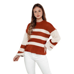 Sieviešu sarkans/balts džemperis Tango