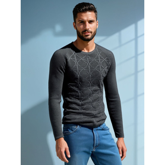 Vīriešu tumši pelēks džemperis Zuma Džemperi