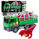 Dinozauru transporta kravas automašīna ar sarkanu dinozauru 21478 - Rotaļlietu automašīnas Dinozauru transporta kravas automašīna ar sarkanu dinozauru Kravas automašīnas