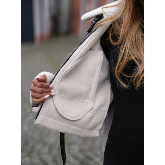 Sieviešu melna ādas jaka Alani Sieviešu jakas