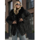 Sieviešu melna jaka ar kažokādu Sora Sieviešu jakas