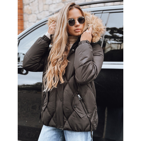 Sieviešu melna ziemas jaka ar kapuci Mari Sieviešu jakas