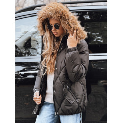 Sieviešu melna ziemas jaka ar kapuci Mari Sieviešu melna ziemas jaka ar kapuci Mari