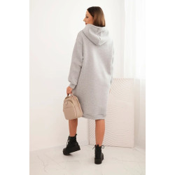 Sieviešu silti svētki pelēka kleita ar piedurkni Leagve