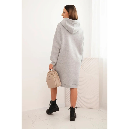 Sieviešu silti svētki pelēka kleita ar piedurkni Leagve Garas kleitas