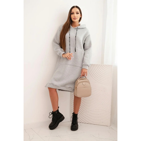 Sieviešu silti svētki pelēka kleita ar piedurkni Leagve Garas kleitas