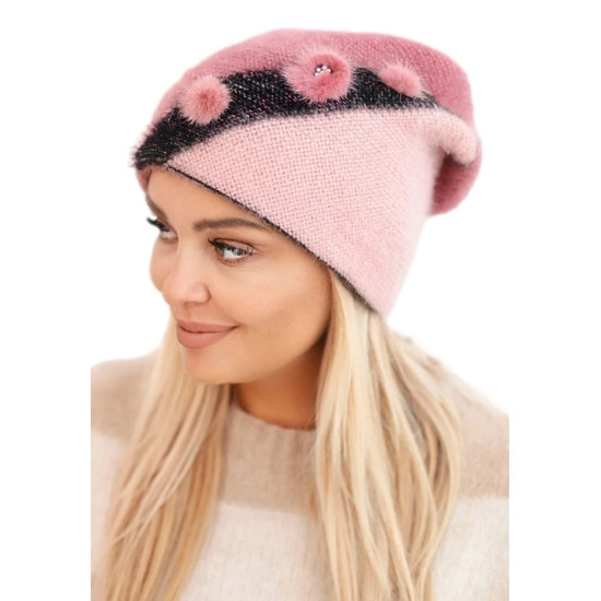 Sieviešu rozā krāsas cepure Rose Cimdi, šalles, cepures utt.