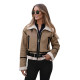 Sieviešu brūna ādas jaka Alani Sieviešu jakas