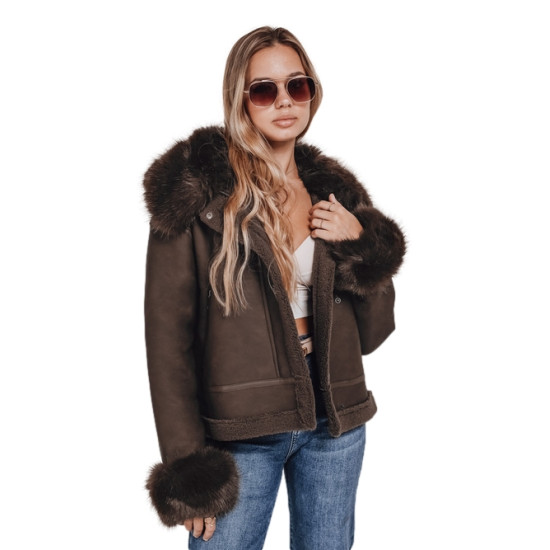 Sieviešu brūna jaka Aiden Jakas