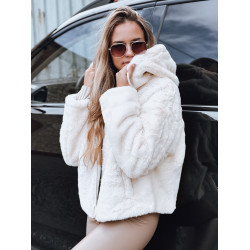 Sieviešu brūna kažokādas jaka ar kapuci Aisti