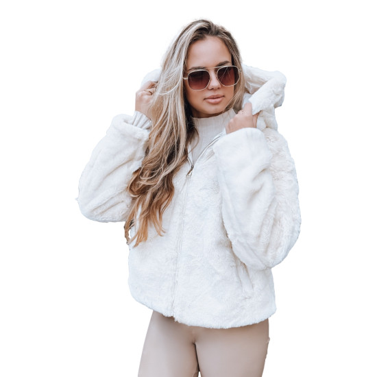 Sieviešu brūna kažokādas jaka ar kapuci Aisti Sieviešu jakas