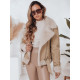 Women's brown leather jacket with fur Monim Women's jackets