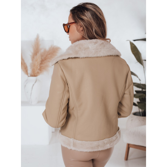 Women's brown leather jacket with fur Monim Women's jackets