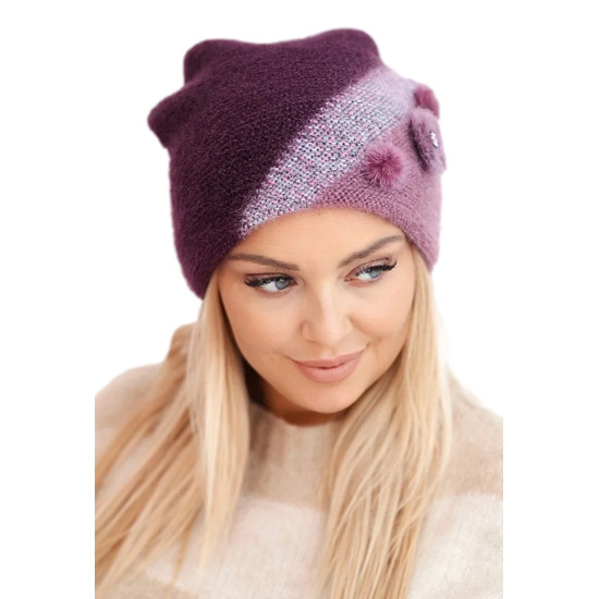 Sieviešu violetā cepure Rose Cimdi, šalles, cepures utt.