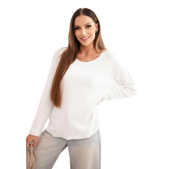 Sieviešu baltais krāsas džemperis Romil Sieviešu džemperi