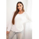 Sieviešu baltais krāsas džemperis Romil Sieviešu džemperi