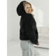 Sieviešu melns džemperis ar kapuci Mona Džemperi ar kapuci