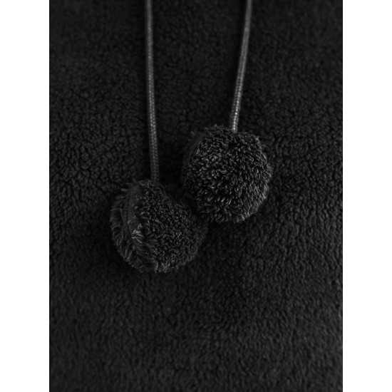 Sieviešu melns džemperis ar kapuci Nara Džemperi ar kapuci