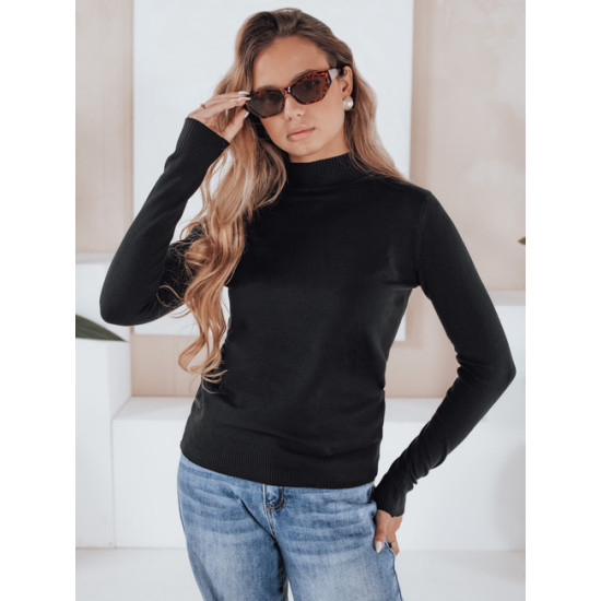 Sieviešu melns adīts džemperis Lena Sieviešu džemperi