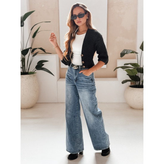 Sieviešu melnais adīts džemperis Lorela Sieviešu džemperi