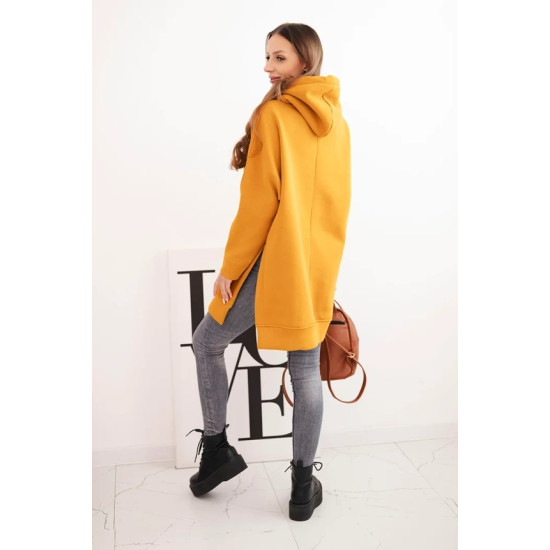 Sieviešu oranžs džemperis ar zobenu. Džemperi ar kapuci