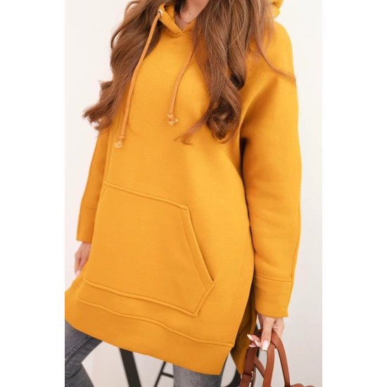 Sieviešu oranžs džemperis ar zobenu. Džemperi ar kapuci