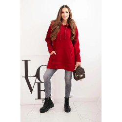 Sieviešu sarkans džemperis ar rituālieni Wine