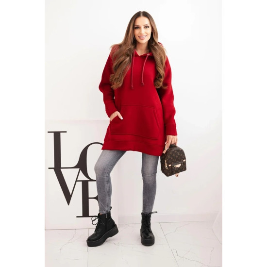 Sieviešu sarkans džemperis ar rituālieni Wine Džemperi ar kapuci