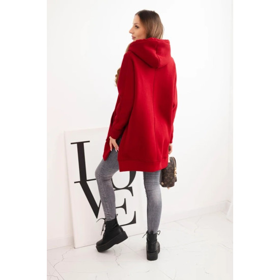 Sieviešu sarkans džemperis ar rituālieni Wine Džemperi ar kapuci