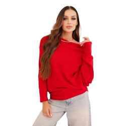 Sieviešu sarkans adīts džemperis Anita. Sieviešu sarkans adīts džemperis Anita.