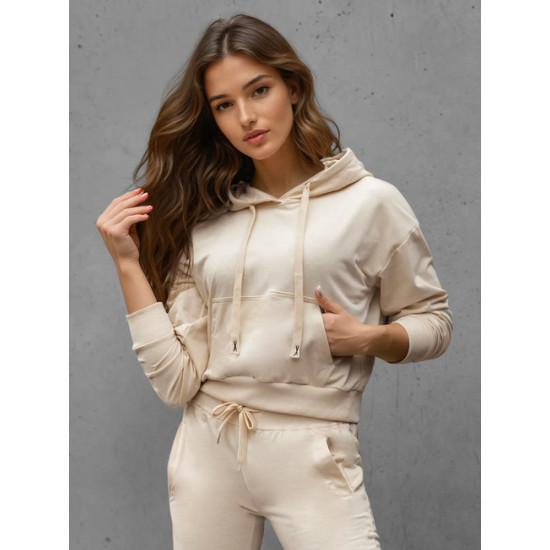 Sieviešu tumši brūns džemperis ar gumiju Sonija. Džemperi ar kapuci