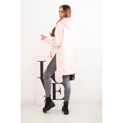 Sieviešu gaiši rozā džemperis ar apkakli Wine