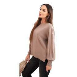 Sieviešu gaiši brūns kardigāns Biank Sieviešu gaiši brūns kardigāns Biank