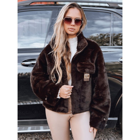 Sieviešu tumši brūns īss kažociņš Ariel Jakas