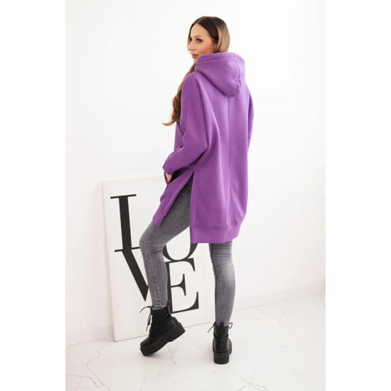 Sieviešu violets džemperis ar adatu vākiem Vinu Džemperi ar kapuci
