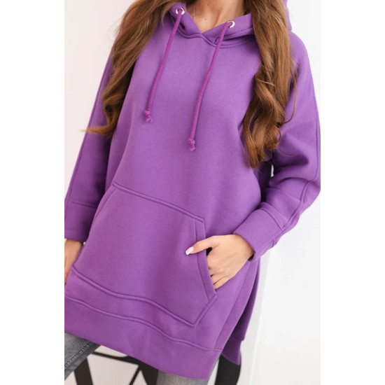 Sieviešu violets džemperis ar adatu vākiem Vinu Džemperi ar kapuci