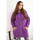 Sieviešu violets džemperis ar adatu vākiem Vinu Džemperi ar kapuci