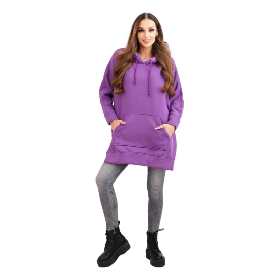 Sieviešu violets džemperis ar adatu vākiem Vinu Džemperi ar kapuci