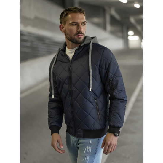 Tumši zila vīriešu jaka ar kapuci Lator JS/8M986/215