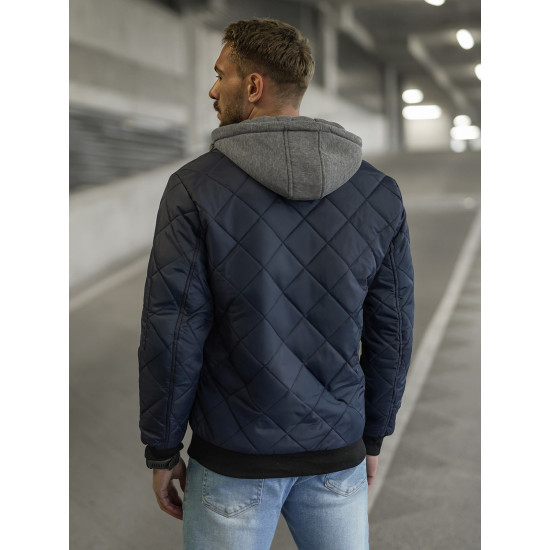 Tumši zila vīriešu jaka ar kapuci Lator JS/8M986/215