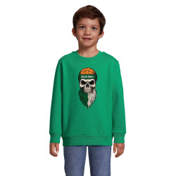 Bērnu zaļš džemperis ar kapuci Zaļā un baltā krāsā