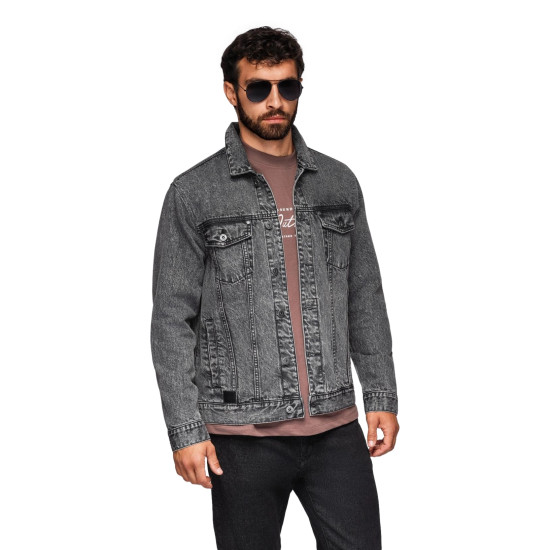 Vīriešu tumši pelēka džinsa jaka Auger Rudens/Pavasaris