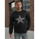 Vīriešu melns džemperis ar kapuci Star JS/65B3920/3 - Džemperi bez kapuciņiem Vīriešu melns džemperis ar kapuci Star Džemperi ar uzrakstiem