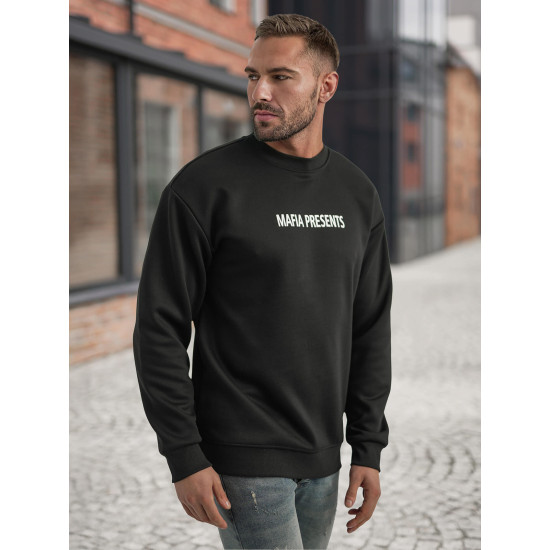 Vīriešu melns džemperis ar kapuci Mafia Džemperi ar uzrakstiem
