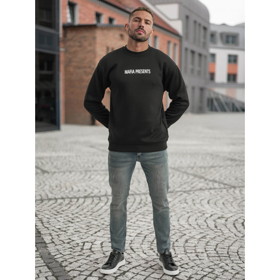 Vīriešu melns džemperis ar kapuci Mafia Džemperi ar uzrakstiem