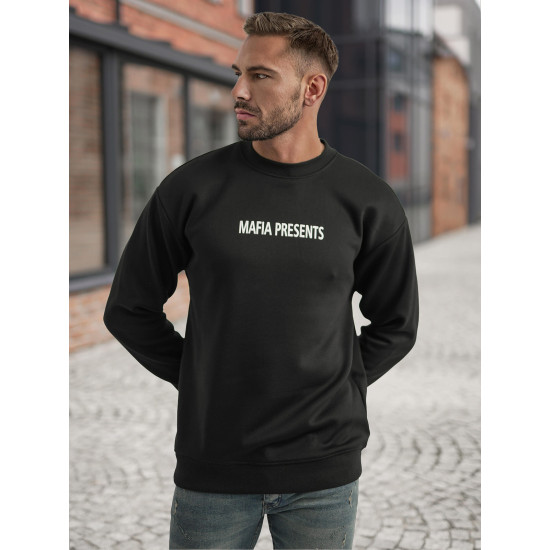 Vīriešu melns džemperis ar kapuci Mafia Džemperi ar uzrakstiem