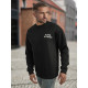 Vīriešu melns svīteris ar kapuci Risk JS/65B3918/3 - Džemperi bez kapuciņiem Vīriešu melns svīteris ar kapuci Risk Džemperi ar uzrakstiem