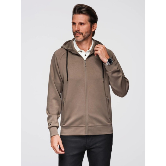 Vīrišķis brūns džemperis Dony Džemperi ar kapuci